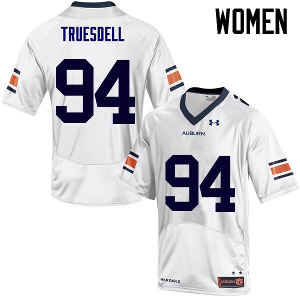 Auburn Tigers Women's Tyrone Truesdell #94 White Under Armour Stitched College NCAA Authentic Football Jersey KTE0774UU